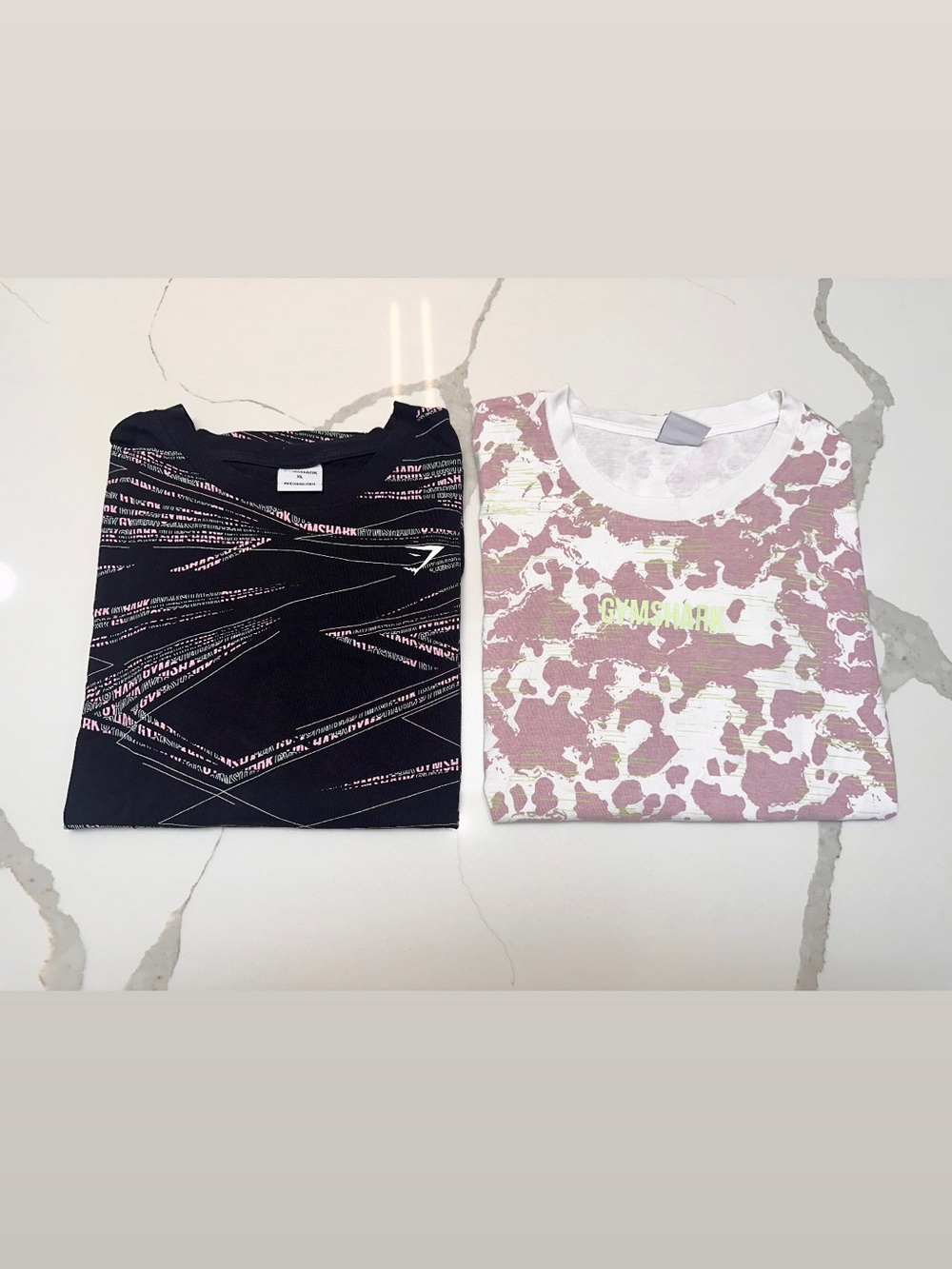 Gymshark Black & Light Pink Short Sleeve Tee Duo